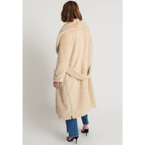 One Teaspoon The Wonderland Wide Collar Faux Fur Long Line Coat Medium $278 - Picture 2 of 15